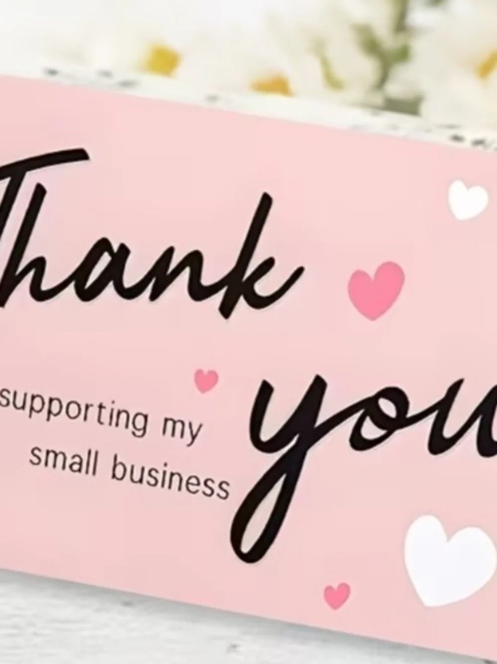 200 Thank You Card - Pink Thank You Notes for Small Business
